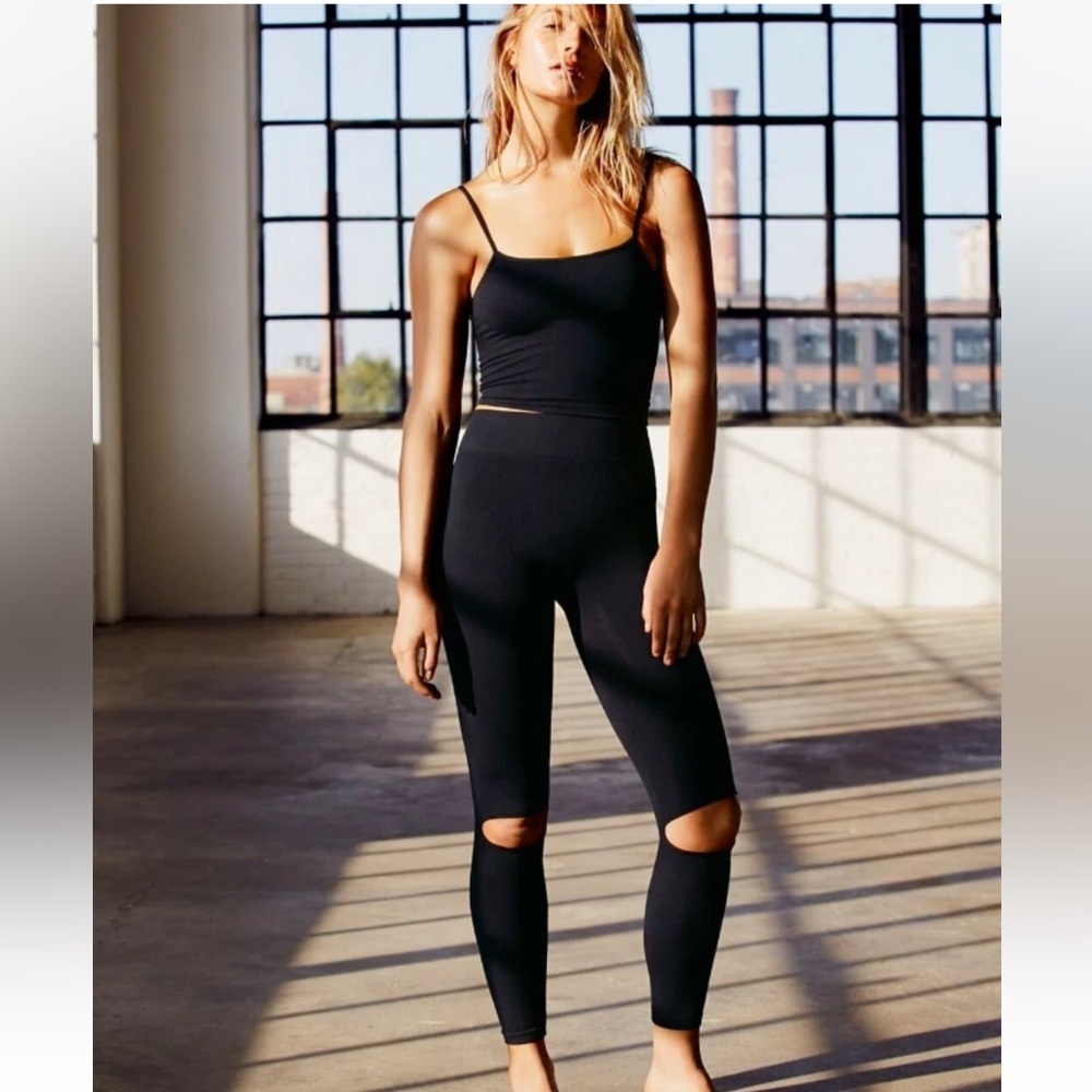 FP Movement by Free People Black High-Rise Knee-Cut Leggings